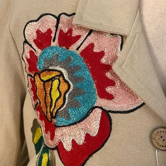 Allure cotton embroidered blazer, M